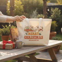 Camping Merry Christmas Reindeer Nome Personalizad