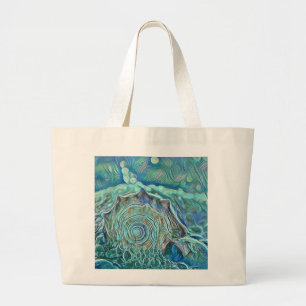 Bolsa Tote Grande Cana azul na pintura espumante