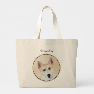 Bolsa Tote Grande Canaan Dog Painting Pet Dog Art Original