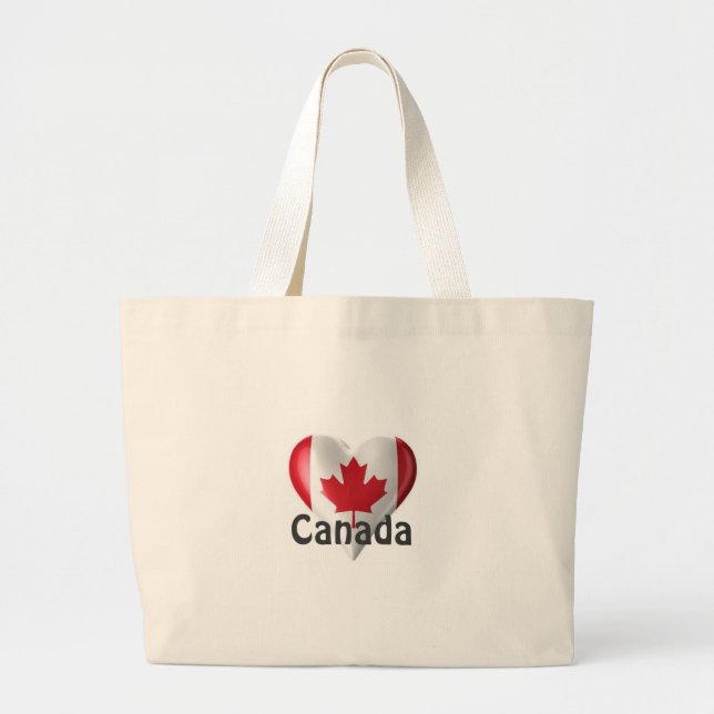 Bolsa Tote Grande Canadá Flag Heart (Frente)