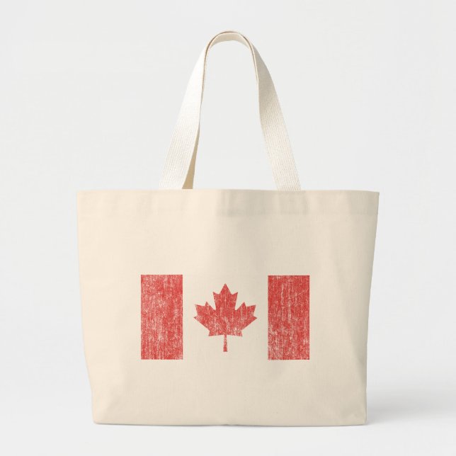 Bolsa Tote Grande Canada Flag Vintage (Frente)