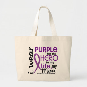Bolsa Tote Grande Câncer de pâncreas para meu herói minha mamã 2