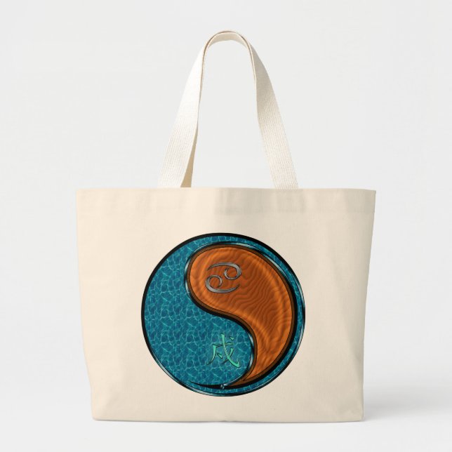 Bolsa Tote Grande Cancer e Cão de Madeira (Frente)