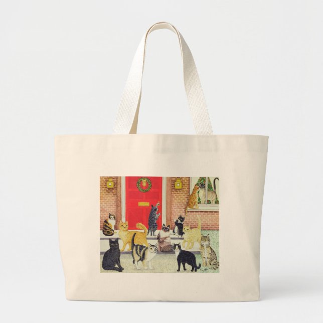 Bolsa Tote Grande Canções de natal do Natal (Frente)