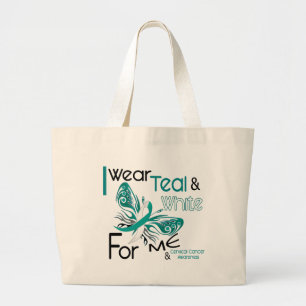 Bolsa Tote Grande CANCRO DO COLO DO ÚTERO eu visto a cerceta e o