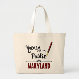 Bolsa Tote Grande Caneta Tinta Para Notário Público de Maryland