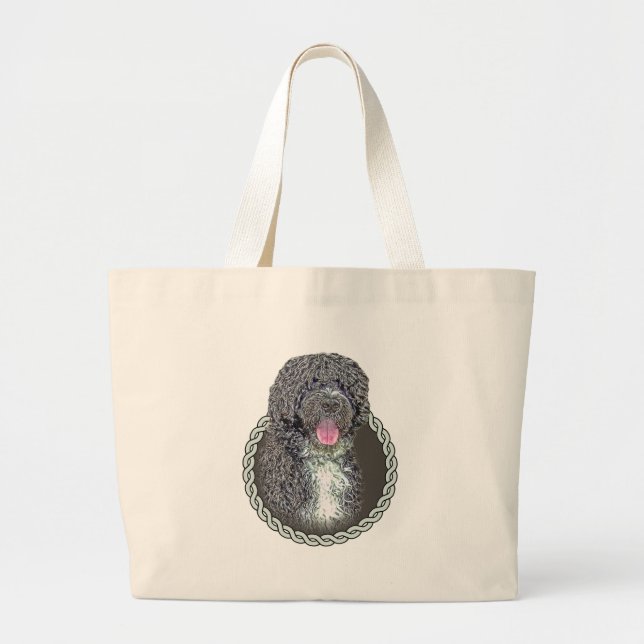 Bolsa Tote Grande Cão de água português 001 (Frente)
