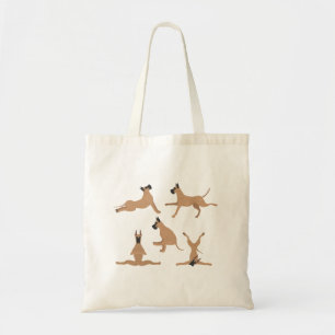Bolsa Tote Grande cão dinamarquês a fazer ioga Tote