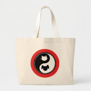 Bolsa Tote Grande Cão do gato de Yin Yang