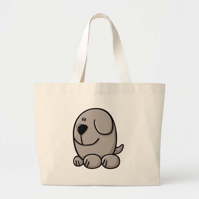 Bolsa Tote Grande Cão dos desenhos animados (Frente)