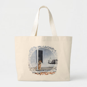 Bolsa Tote Grande Cão Pastor Alemão no Alpendre