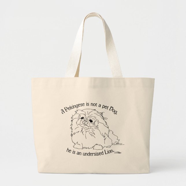 Bolsa Tote Grande Cão Pequinês (Frente)
