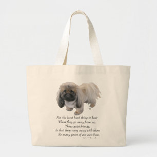 Bolsa Tote Grande Cão Pequinês Ponte do Arco-íris