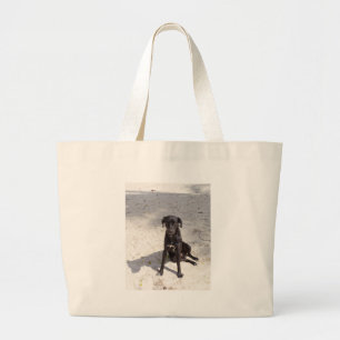 Bolsa Tote Grande Cão preto com um olho mau