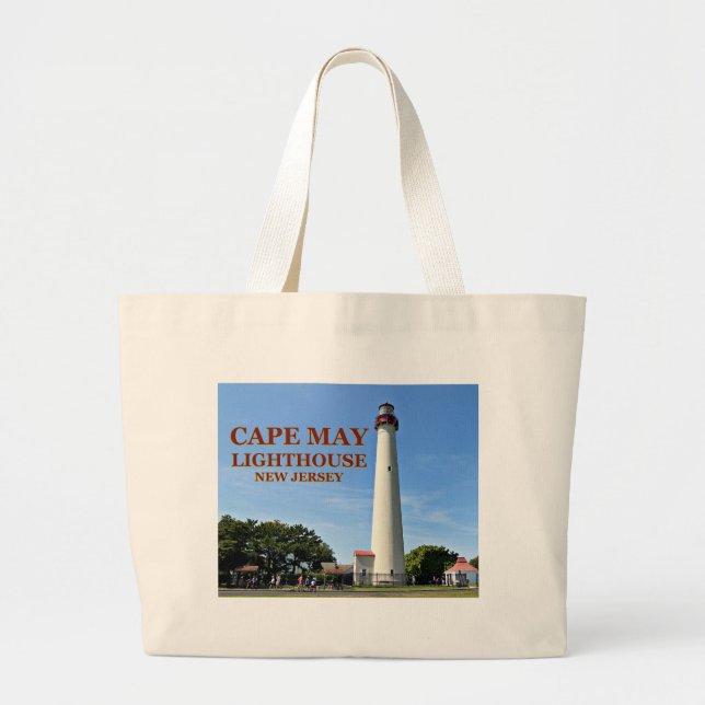 Bolsa Tote Grande Cape May Lighthouse, Nova Jersey Tote Bag (Frente)