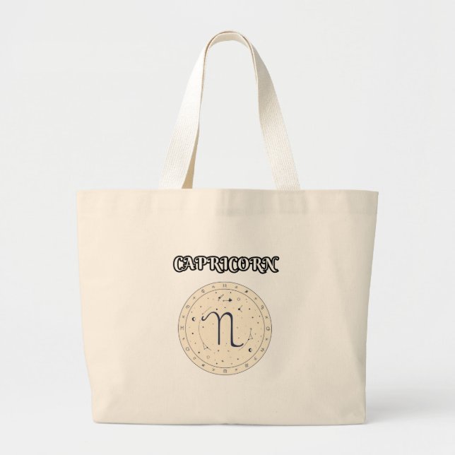 Bolsa Tote Grande capricorn zodiac (Frente)