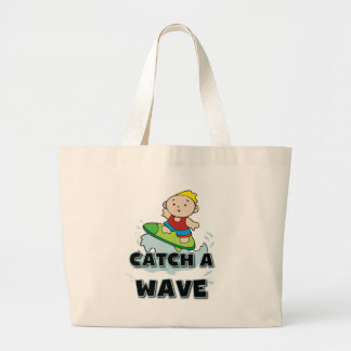 Bolsa Tote Grande Captura do surfista uma onda