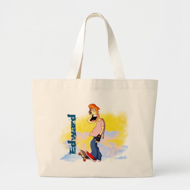Bolsa Tote Grande Cara de skate (Frente)