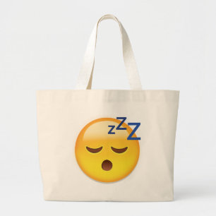 Bolsa Tote Grande Cara Emoji do sono