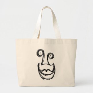 Bolsa Tote Grande Cara estranha sombria e boba