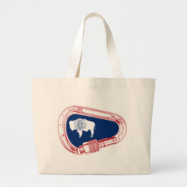 Bolsa Tote Grande Carabineiro de trepagem de bandeira de Wyoming (Frente)