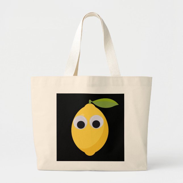 Bolsa Tote Grande Caractere Limão Bonito com Olhos Googados (Frente)