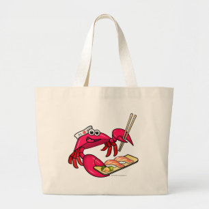 Bolsa Tote Grande Caranguejo do sushi