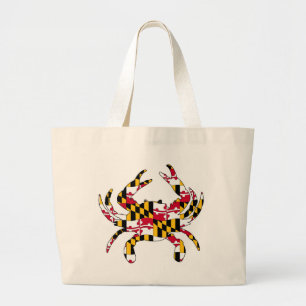 Bolsa Tote Grande Caranguejo ondulado da bandeira de Maryland