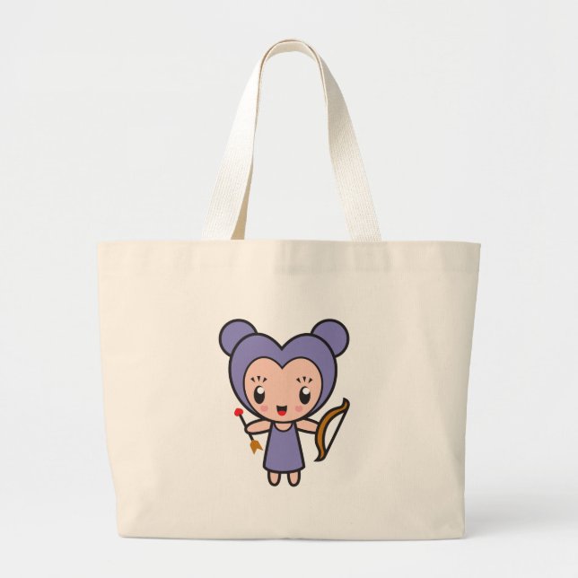 Bolsa Tote Grande Caráter de sinal da estrela - Sagitário (Frente)