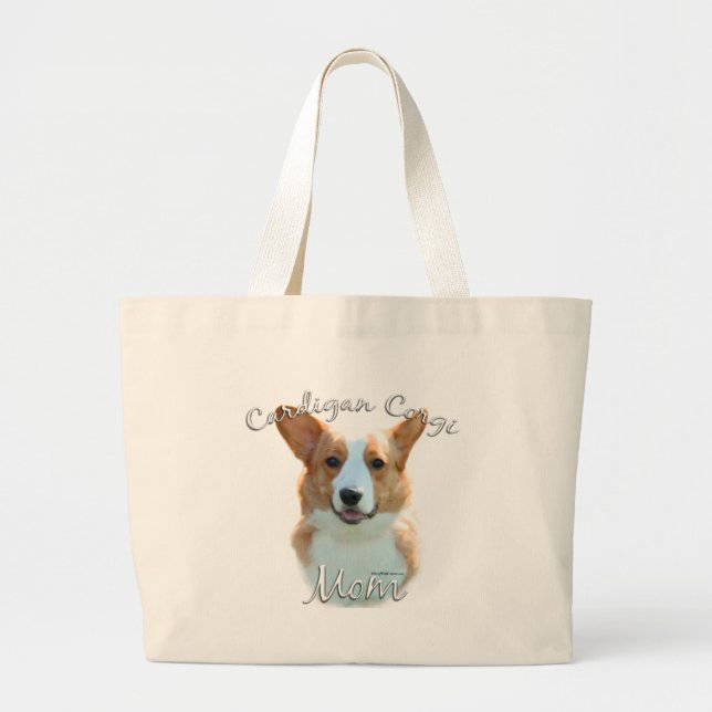 Bolsa Tote Grande Cardigan Welsh Corgi Mãe 2 (Frente)