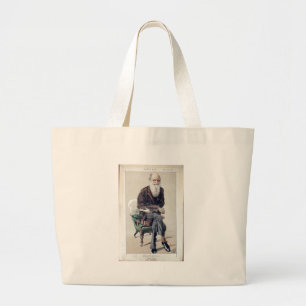Bolsa Tote Grande Caricatura de Charles Darwin de Vanity Fair