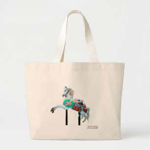 BOLSA TOTE GRANDE "CAROUSEL HORSE TOTE BAG ENFRENTADO À ESQUERDA"