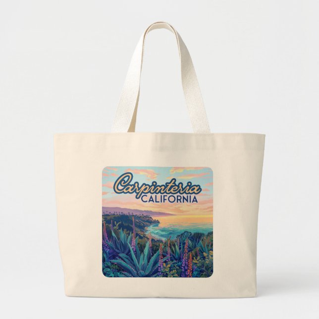 Bolsa Tote Grande Carpinteria Papais noeis California Barbara Ventur (Frente)