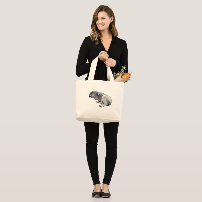 Bolsa Tote Grande Carregando Silêncio Tranquilo (Frente (modelo))