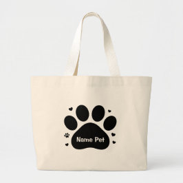Bolsa Tote Grande Carregar de Nome Personalizado de Pet Pet de Cães 