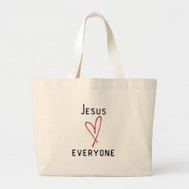 Bolsa Tote Grande Carregar feminino | Jesus ama todos | Jumbo