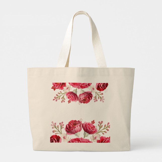 Bolsa Tote Grande Carregar Grace no Cheio Bloom Flower de Janeiro (Verso)