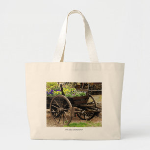 Bolsa Tote Grande Carrinho de Flores