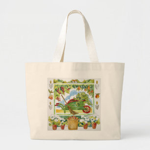 Bolsa Tote Grande Carrinho de mão - bordadura 2012 do jardim