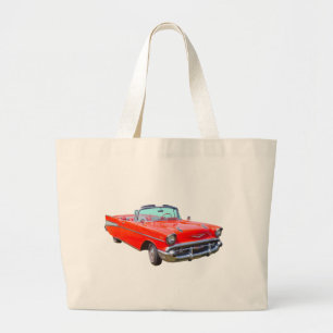 Bolsa Tote Grande Carro Antiguo Conversível de Ar de Chevrolet, 1957