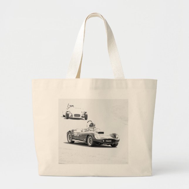 Bolsa Tote Grande Carros de Corrida Antigos (Frente)