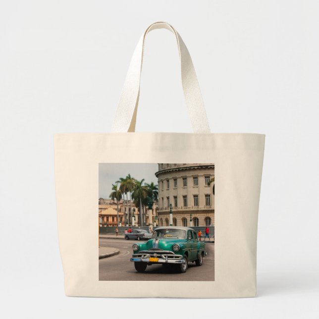 Bolsa Tote Grande Carros retrorreflectores na rua Havana (Frente)