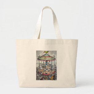 Bolsa Tote Grande Carrossel com palhaços