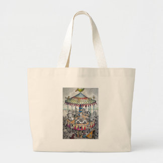 Bolsa Tote Grande Carrossel com palhaços