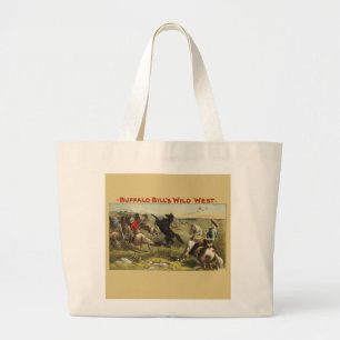 Bolsa Tote Grande Cartaz do Cavaleiro do Oeste Selvagem de Buffalo B