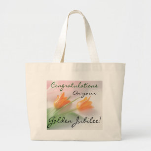 Bolsa Tote Grande "Cartões católicos & presentes do jubileu dourad