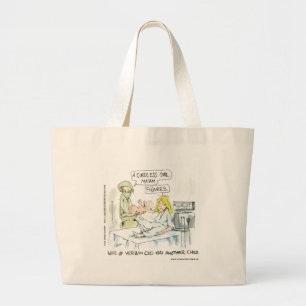 Bolsa Tote Grande Cartões Engraçados sem Fio para Bebês Camisetas Ca
