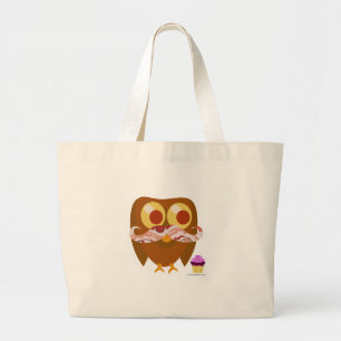 Bolsa Tote Grande Cartoon de pássaro de bigode Bobo louco