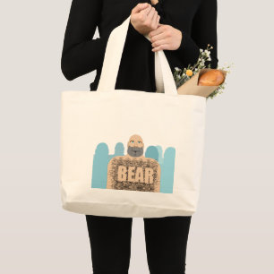 Bolsa Tote Grande Cartoon de ursinho peludo de SlipperyJoe