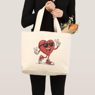 Bolsa Tote Grande Cartoon Engraçado com Acessórios de Óculos Solares